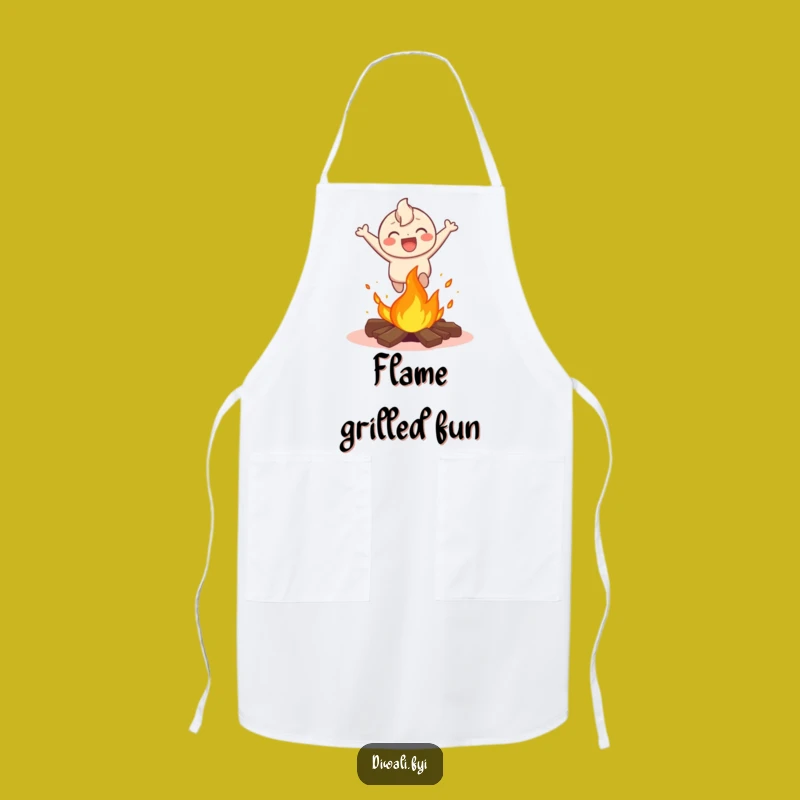 Funny Bonfire Leap Kitchen Apron - Happy Character's Fire-Proof Fun Gift