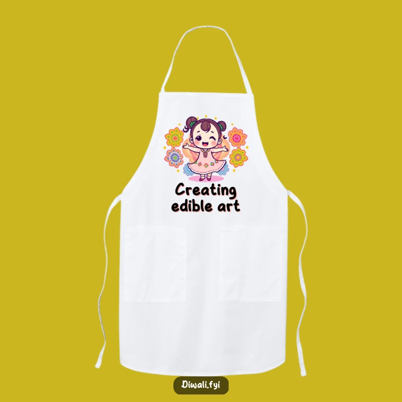 Funny Delighted Rangoli Dancer Apron: Cook and Celebrate with Festive Humor!