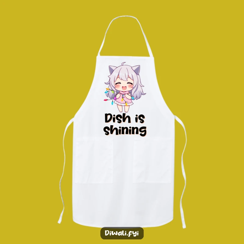 Funny Lights Apron: Chef Character Smirk, Playful Kitchen Gift