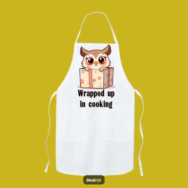 Funny Owl Chef Apron: Gift Box Surprise, Quirky Kitchen Funny Gift