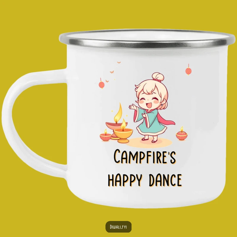 Funny Giggling Diya Camping Mug - Outdoor Dance Fun - Gift