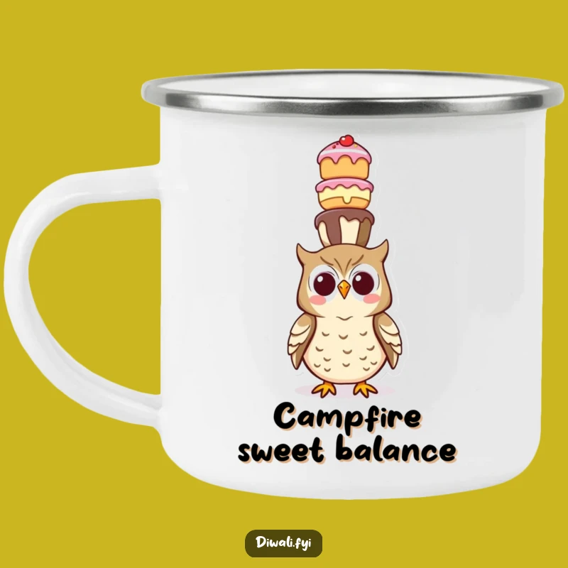 Funny Owl Sweet Treats Camping Mug - Whimsical Brews for Outdoor Fun