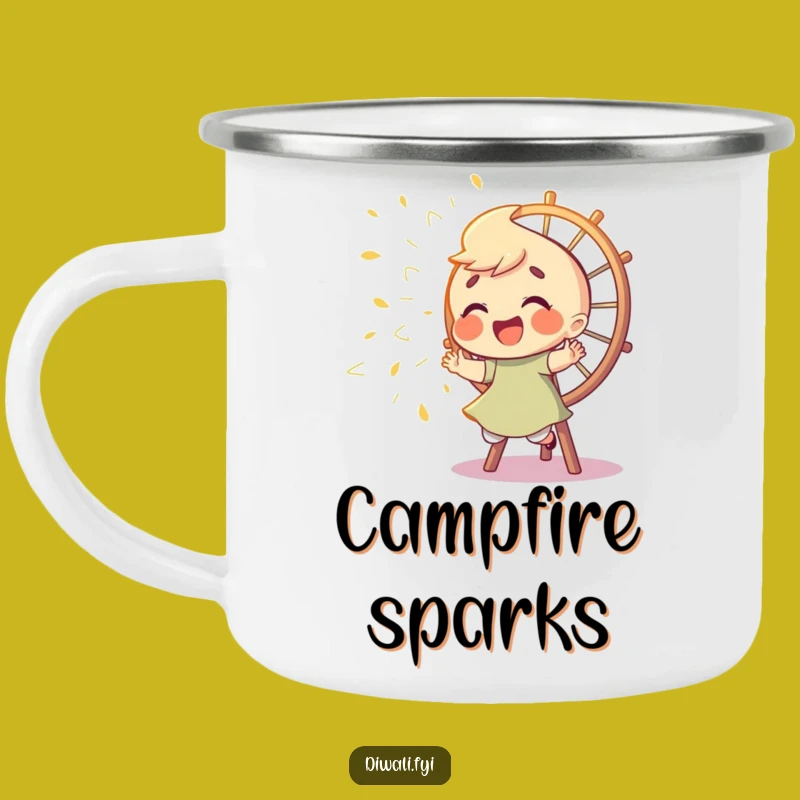 Funny Spark Chaser Camping Mug - Giggling Character's Outdoor Fun Gift