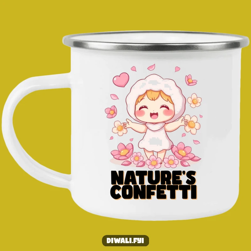 Funny Petal Juggling Camping Mug - Durable Giggling Character Mug for Outdoors