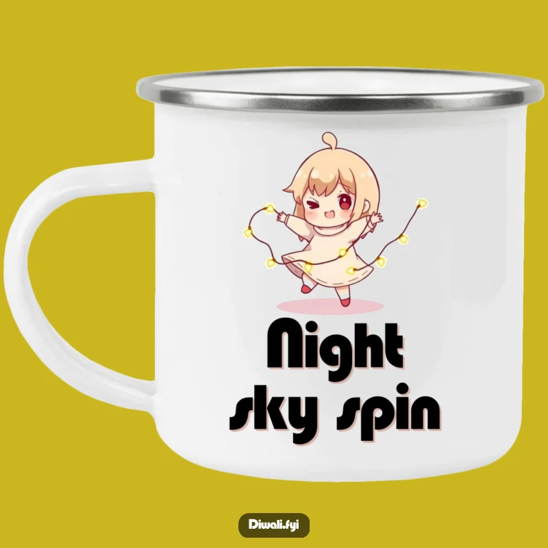 Funny Light Spin Camping Mug: Enjoy Your Brew with this Playful Twirling Character