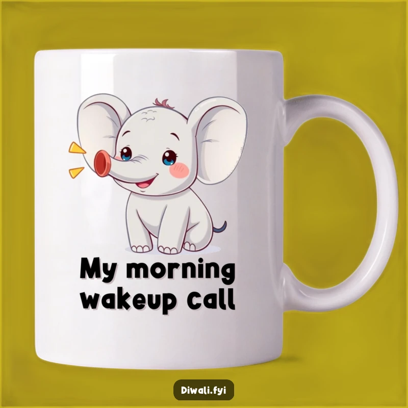 Funny Elephant Trumpeting Mug: Joyful Animal Lover Gift for Elephant Enthusiasts