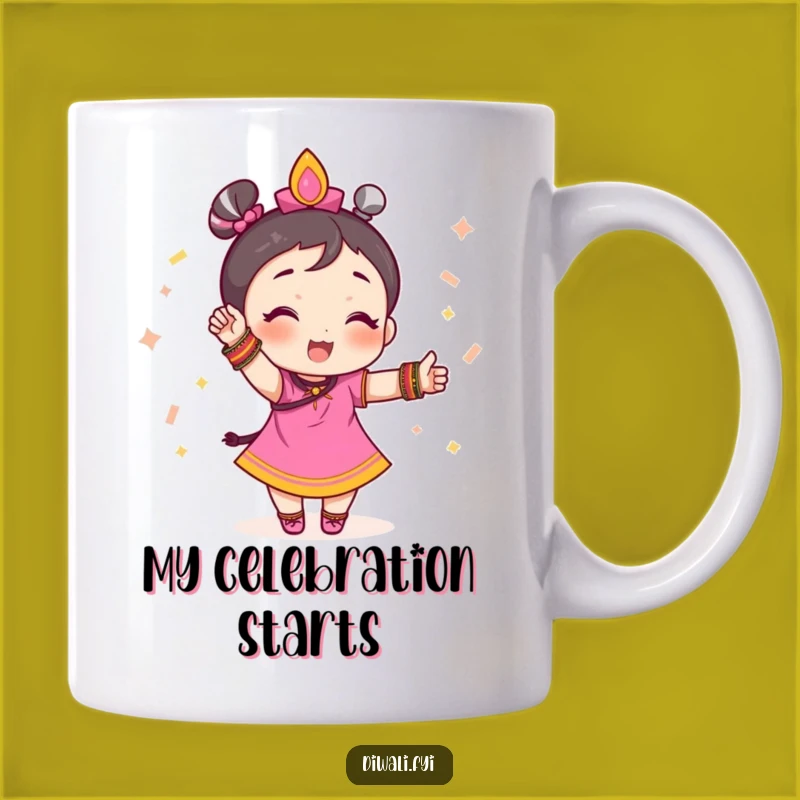 Funny Festive Character Mug: Bangles and Pose Gift for Celebration Lovers