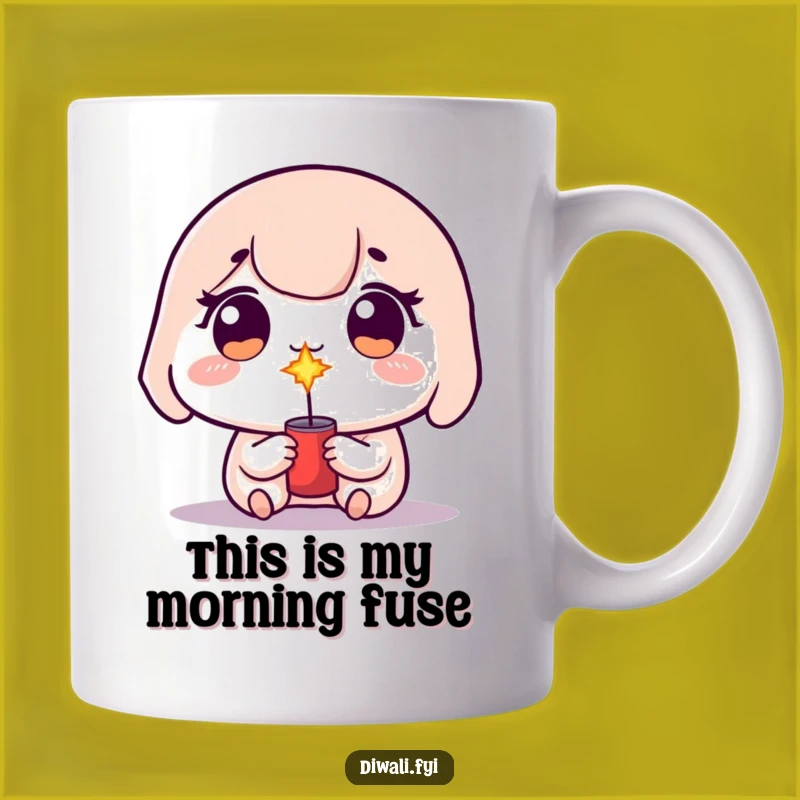 Funny Kawaii Firecracker Lighting Mug - Adorable Sparkler Fun Gift