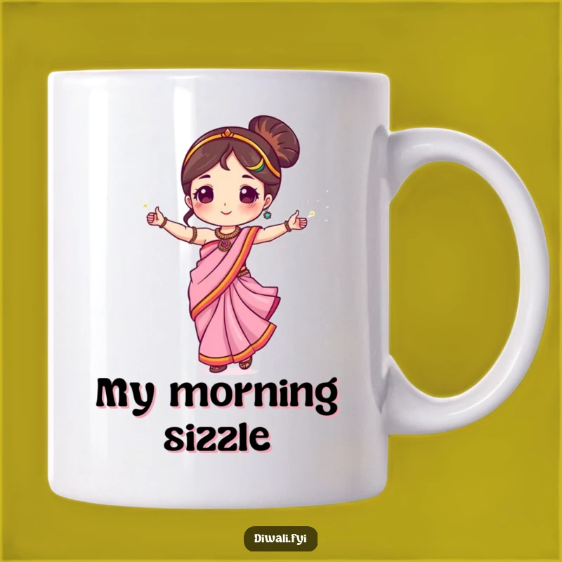 Funny Dancing Sari Character Mug: A Hilarious Sparkler Celebration Gift