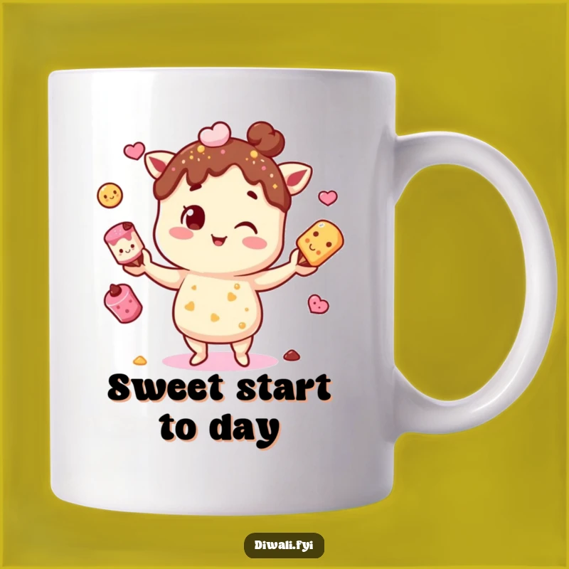 Funny Mithai Juggling Mug: Sweet Treat Lover's Dream Gift