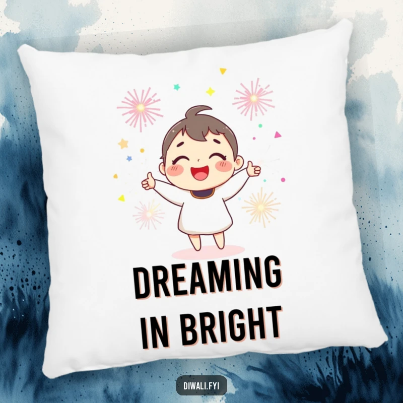 Funny joyful character smiling, juggling colorful sparklers, soft and plush for ultimate comfort.