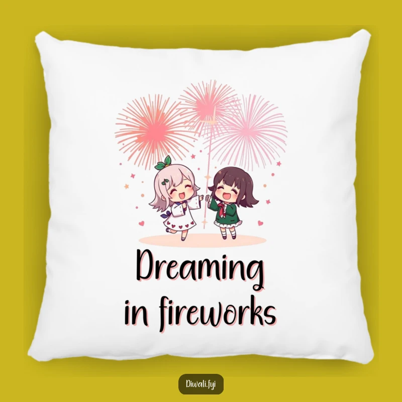 Funny Fireworks Friendship Pillow - Cheerful Character's Cozy Celebration Accent Gift