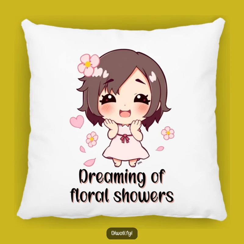 Funny Flower Petal Toss Pillow: Soft Smiling Character, Cozy Humorous Gift