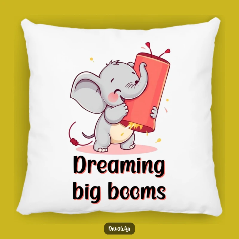 Funny Elephant Firecracker Pillow - Comfy & Hilarious Accent Decor