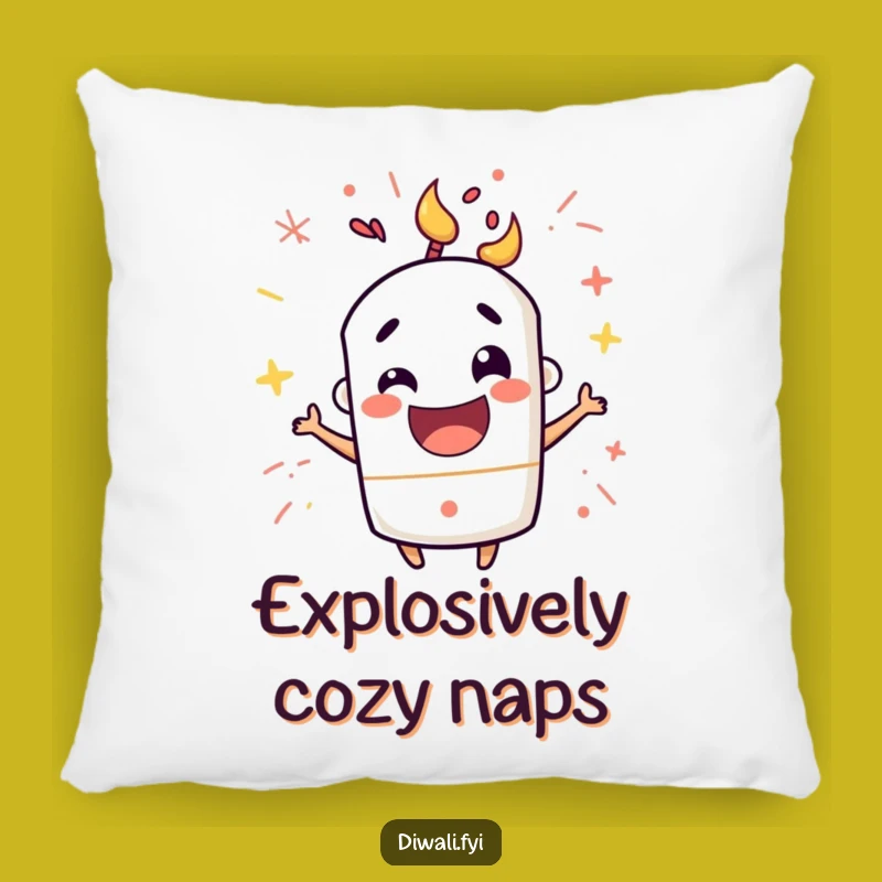 Funny Firecracker Pop Pillow: Soft Mischevious Excitement, Cozy Funny Gift Accent