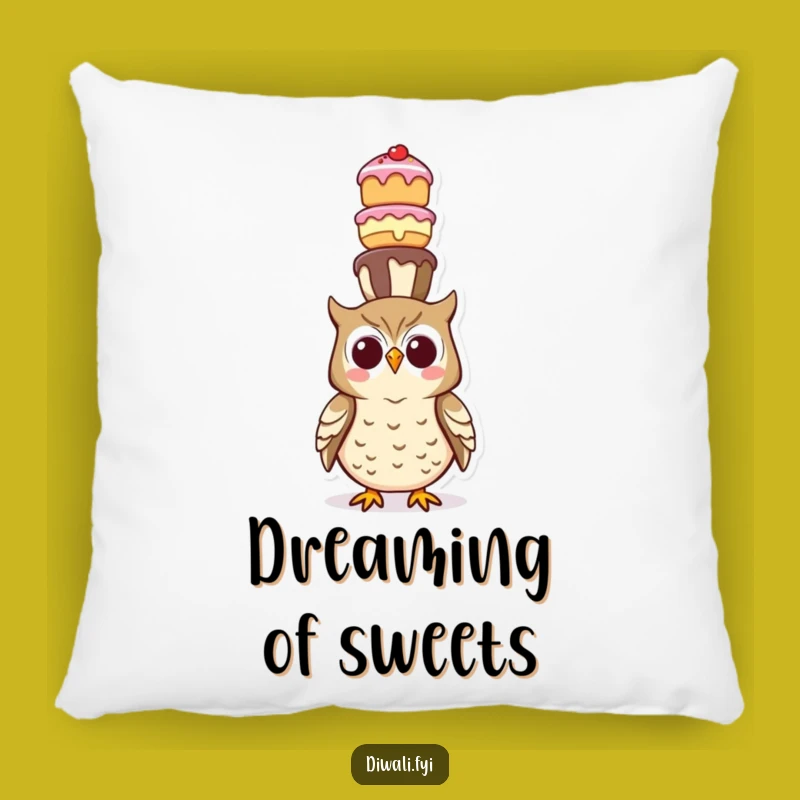 Funny Owl Sweet Treats Pillow - Cozy Comfort with a Whimsical Touch