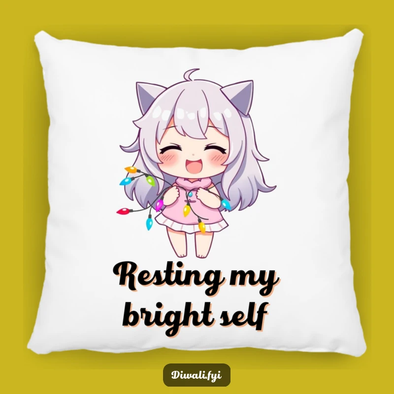 Funny Lights Pillow: Cozy Character Smirk, Playful Comfort Gift