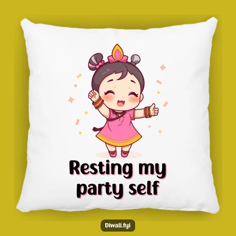 Funny Festive Pillow: Bangles Character Comfort, Celebration Decor Gift