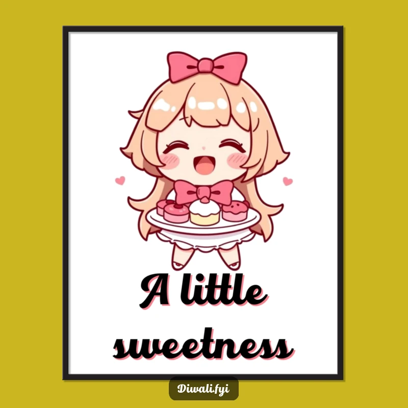 Funny Happy Sweets Digital Art - Sweet Offering Print - Gift