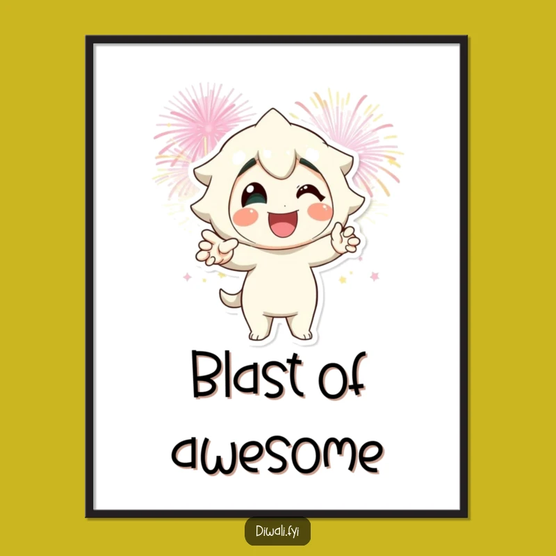 Funny Fireworks Pose Digital Art: Instant Celebration Wall Decor Gift