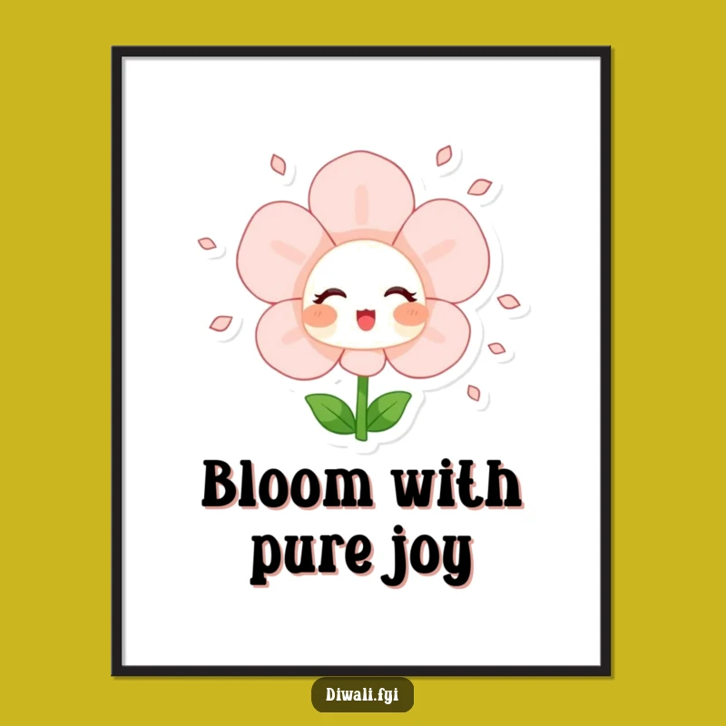 Funny Flower Bloom Digital Art: Blushing Petal Shower, Instant Funny Gift Download