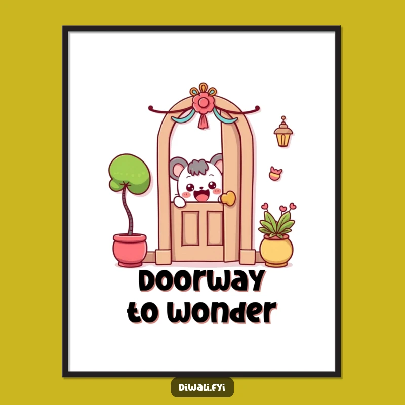 Funny Digital Art: Peeking Character's Excitement, Instant Intrigue