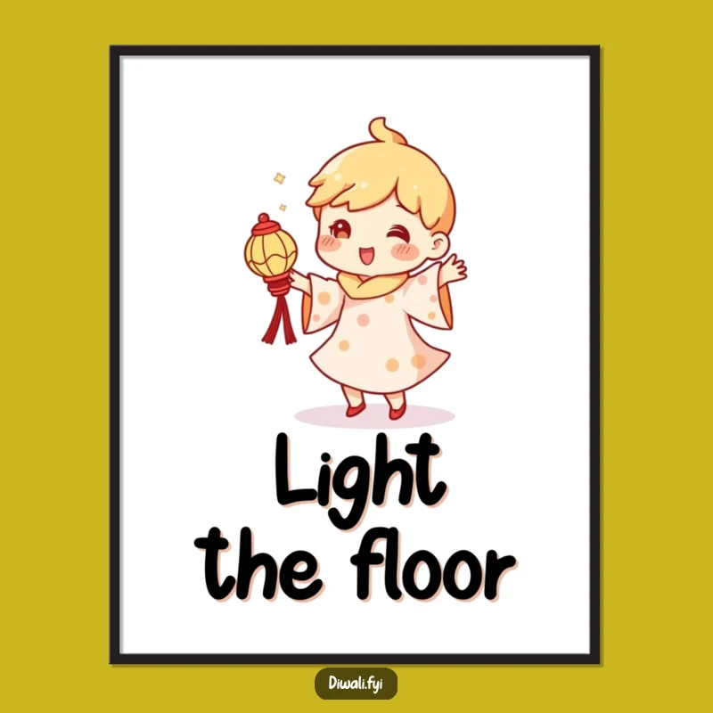 Funny Diya Dance Digital Print - Vibrant Character Art, Perfect Humorous Decor Gift!