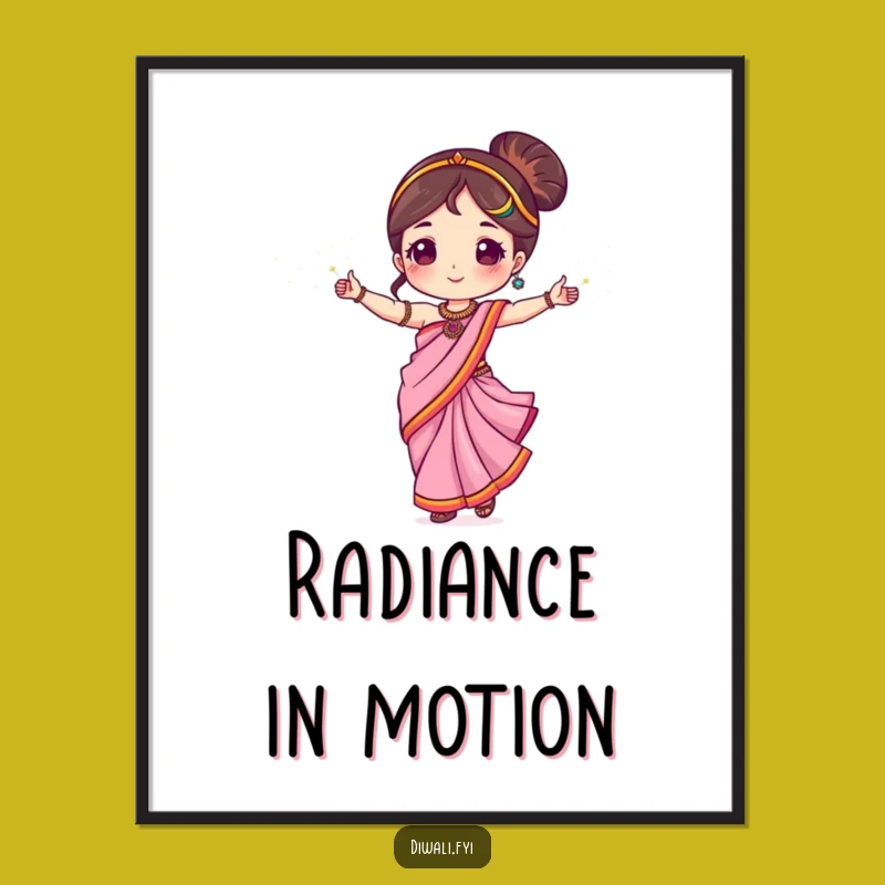 Funny Sari Dancer Digital Print: Instant Sparkler Dance Joyful Wall Art Gift