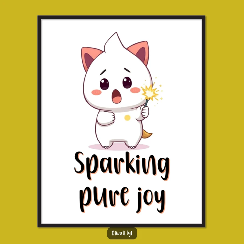 Funny Surprised Sparkler Digital Art Print: Instant Hilarious Decor for Your Walls!