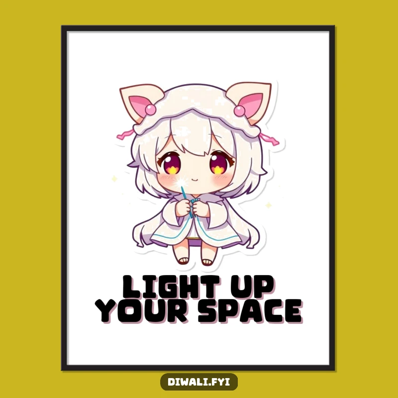 Funny Sparkler Character Digital Art: Instant Festive Glow, Gift