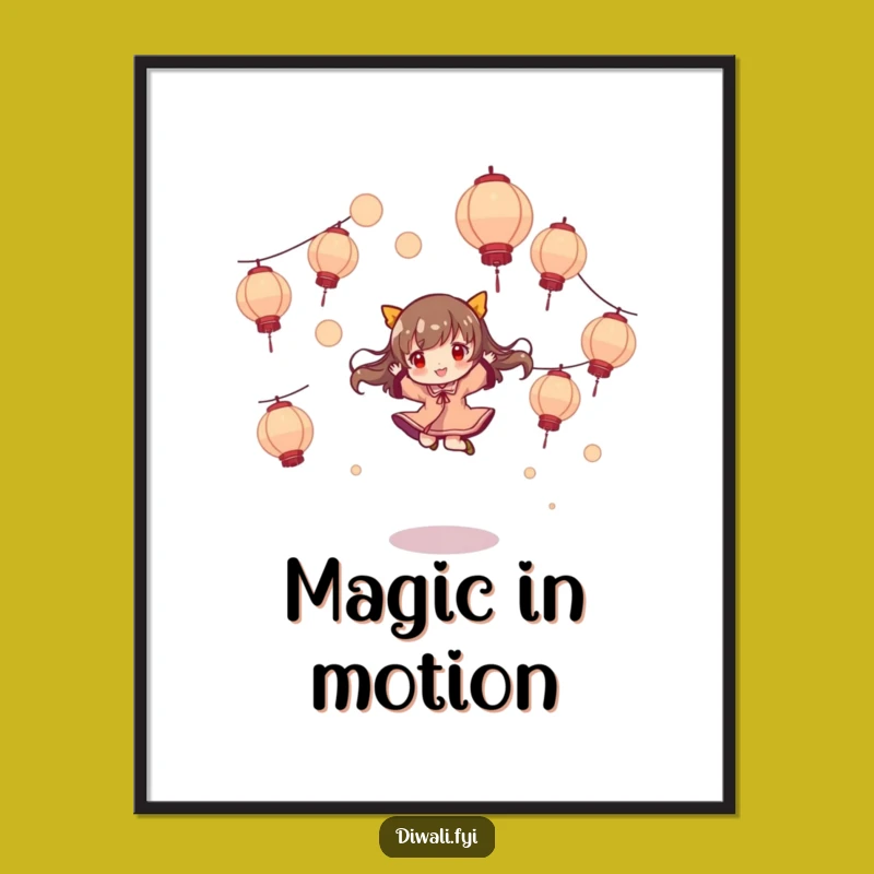 Funny Lantern Digital Art: Joyful Dancer, Instant Magic, Perfect Funny Gift!