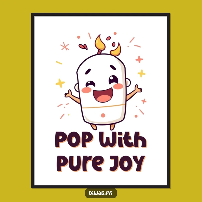 Funny Firecracker Pop Digital Art: Mischevious Excitement, Instant Funny Gift Download