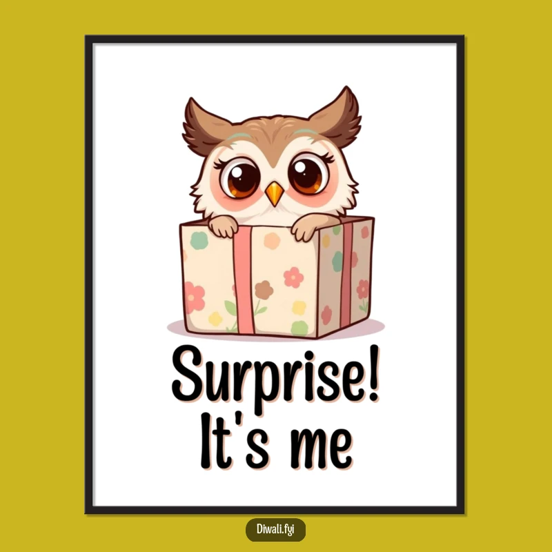 Funny Owl Digital Art: Gift Surprise, Instant Whimsical Funny Gift