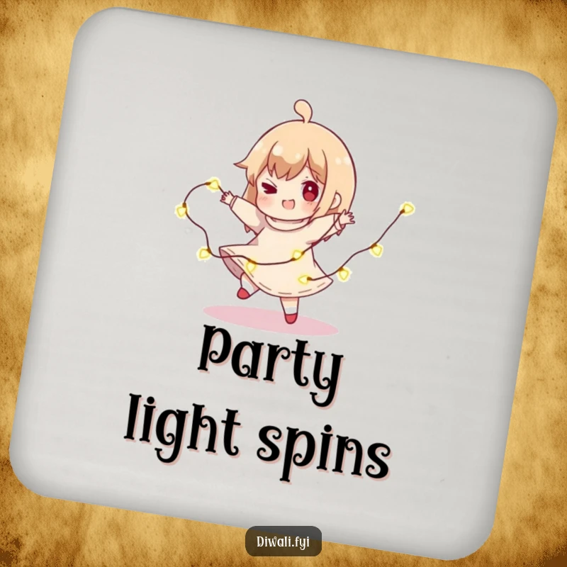Funny Light Spin Coaster: A character playfully spins with lights, adding a touch of festive humor to your drinks.