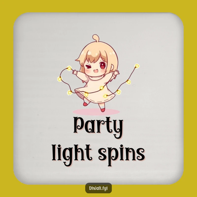 Funny Light Spin Coaster: Protect Surfaces with this Twirling Character's Charm