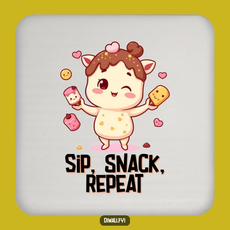 Funny Mithai Juggling Coaster: Protect Surfaces with Sweet Style