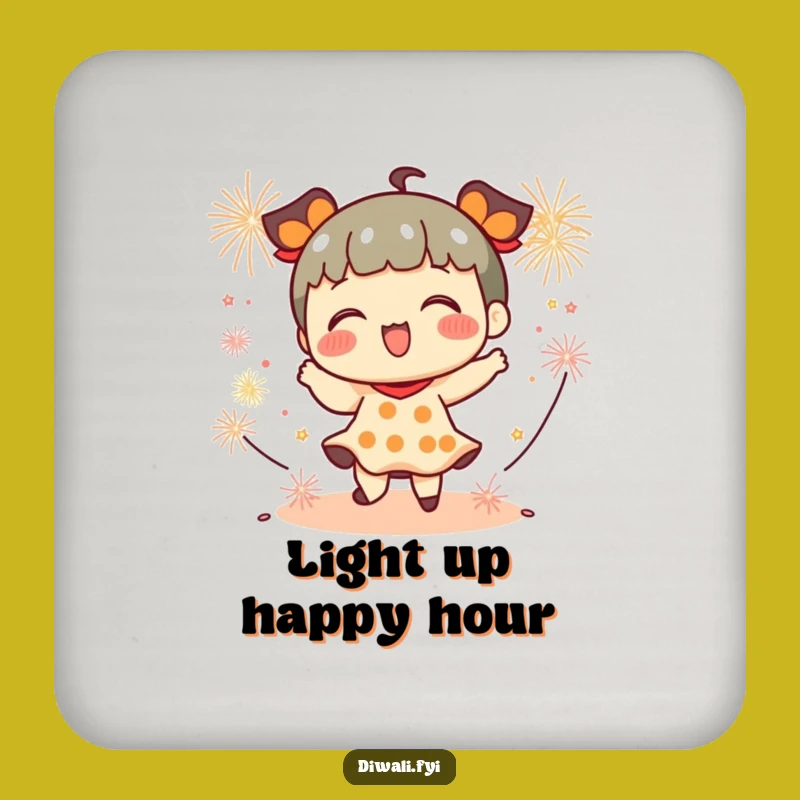Funny Playful Firecracker Dancer Coaster - Protect Surfaces with Fun