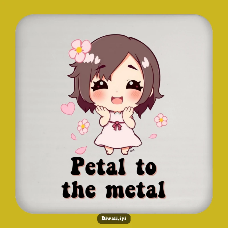 Funny Flower Petal Toss Coaster: Smiling Character Protection, Ideal Humorous Gift