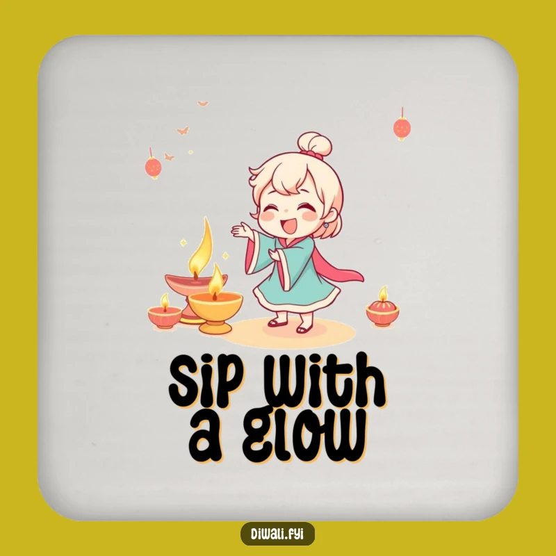 Funny Giggling Diya Drink Coaster - Dance Protection - Gift