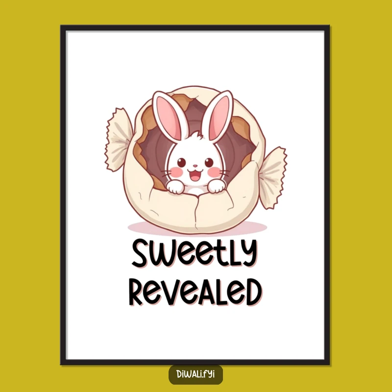 Funny Bunny Sweet Wrapper Poster - Whimsical Art for a Laugh