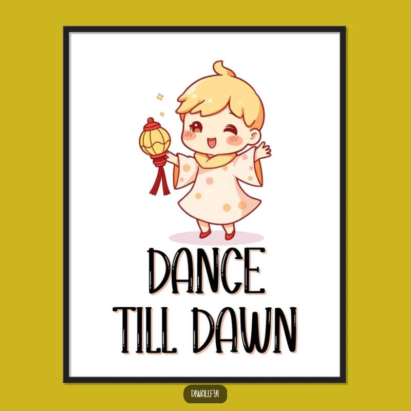 Funny Diya Dance Poster - Vibrant Character Art, Ideal Humorous Wall Gift!