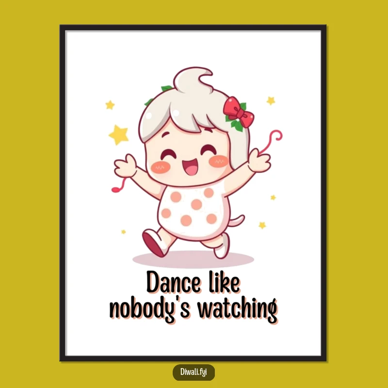 Funny Festive Shuffle Poster: Dynamic Character Art, Vibrant Funny Gift