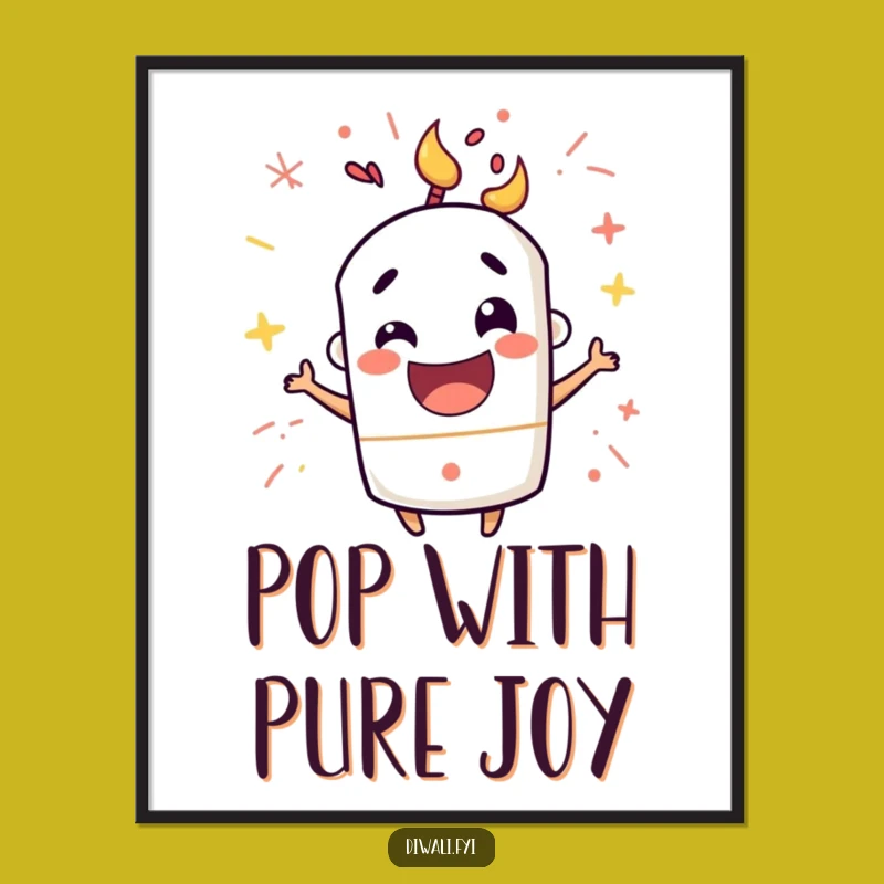 Funny Firecracker Pop Poster: Mischevious Excitement Art, Energetic Funny Gift Decor