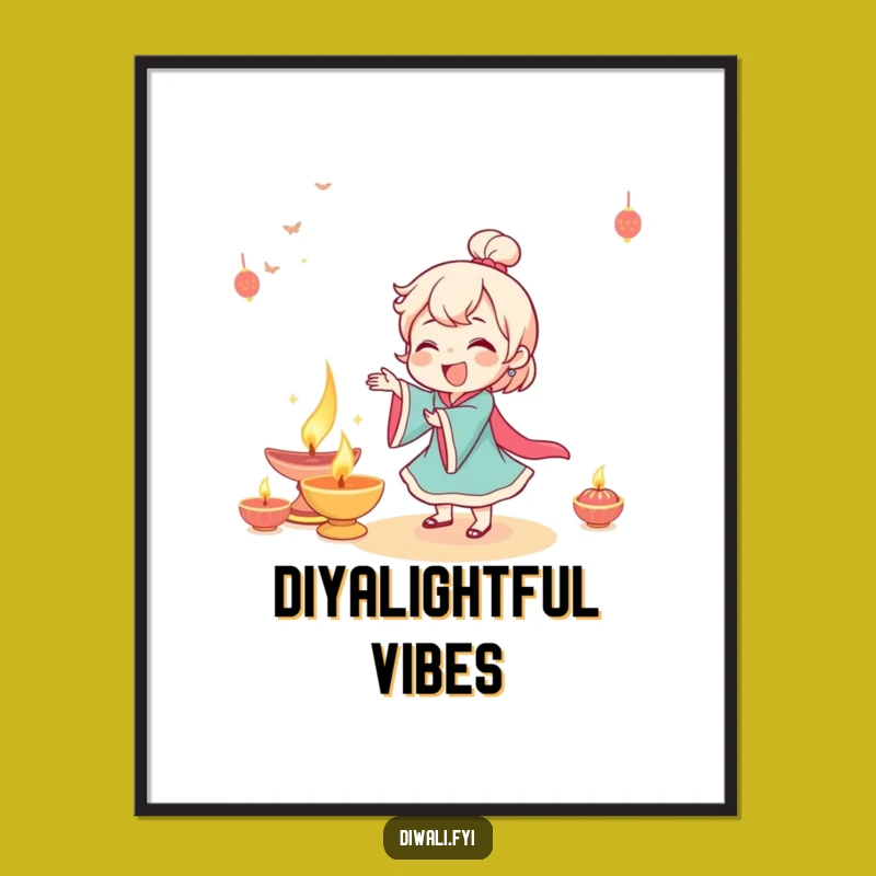 Funny Giggling Diya Poster - Joyful Dance Art - Gift