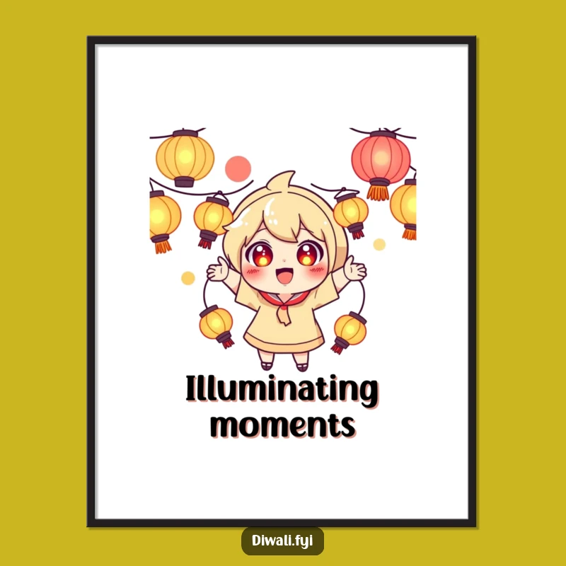 Funny Juggling Lantern Poster: Glowing Magic, Playful Art Gift