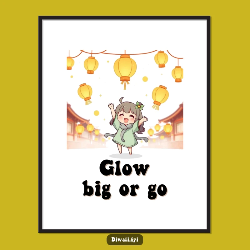 Funny Lantern Tossing Poster - Joyful Glow Art Print for Whimsical Decor