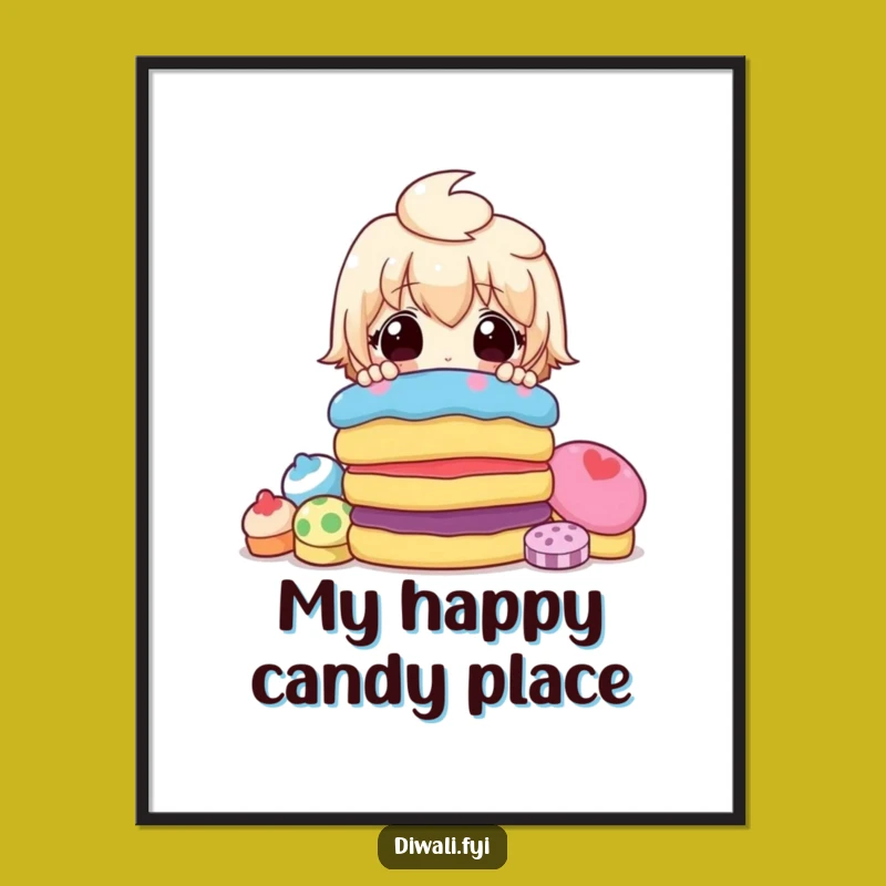 Funny Surprised Sweets Poster - Whimsical Art for Sweet Lovers