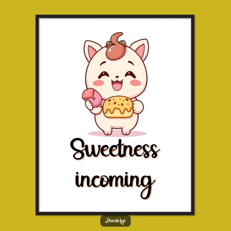 Funny Treat Offering Poster - Delightful Smile Art Print for Sweet Decor