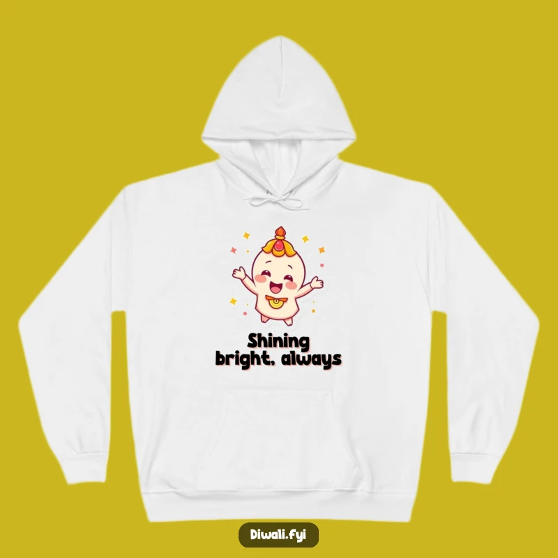 Funny Diya Spin Hoodie: Happy Character Festive Comfort Gift