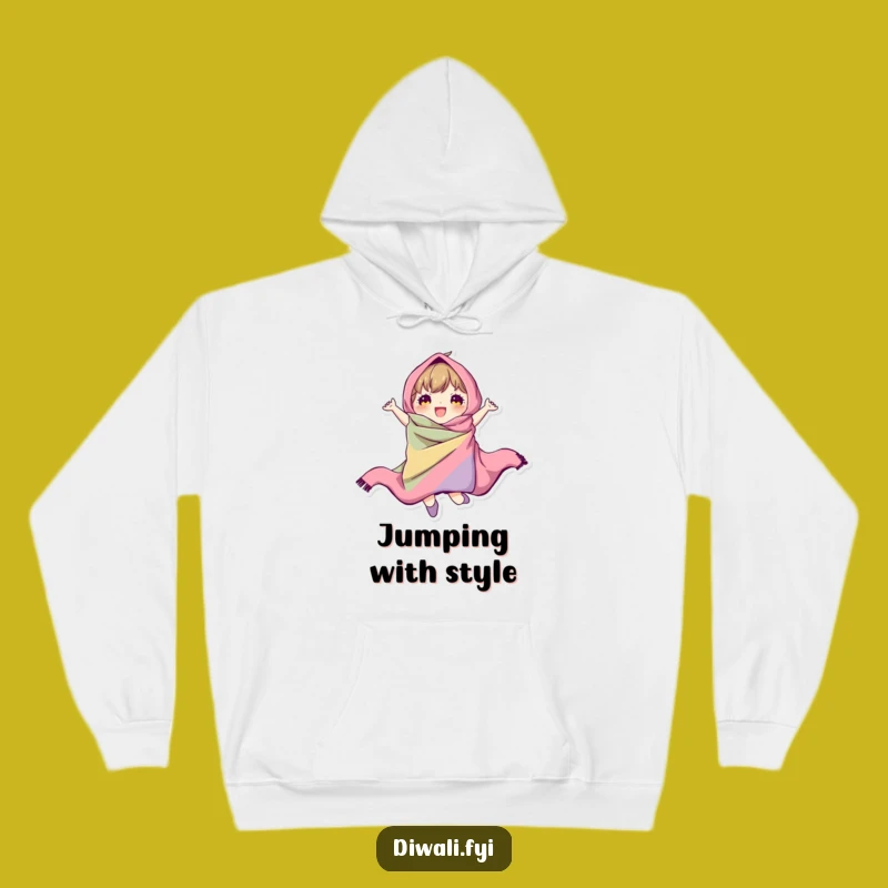 Funny Jumping Character Hoodie: Cozy Movement, Hilarious Fabric Pose, Perfect Funny Gift!